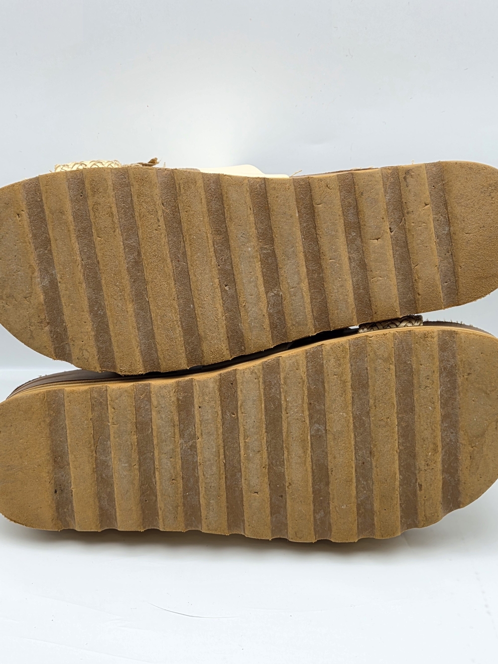 Reef Cushion Vista Hi Slide Sandal Women's Size 9 Vegan Leather Straps Tan Cream - Picture 7 of 8